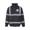 Black Hi-Vis Bomber Jacket – Waterproof, Warm & Reflective Safety Coat - Work Wear Choice