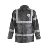 Black Hi-Vis Coat with Reflective Stripes – Waterproof & Thermal Safety Jacket - Work Wear Choice