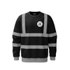 Black Hi Vis Sweatshirt with Reflective Stripes - Work Wear Choice