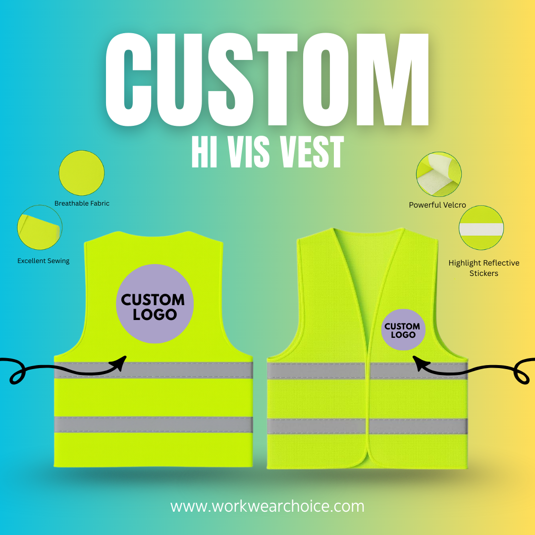 High Visibility Safety Vest – 100% Polyester, Breathable, Quick-Dry, Reflective Tape, Velcro Closure (One Size) - Work Wear Choice