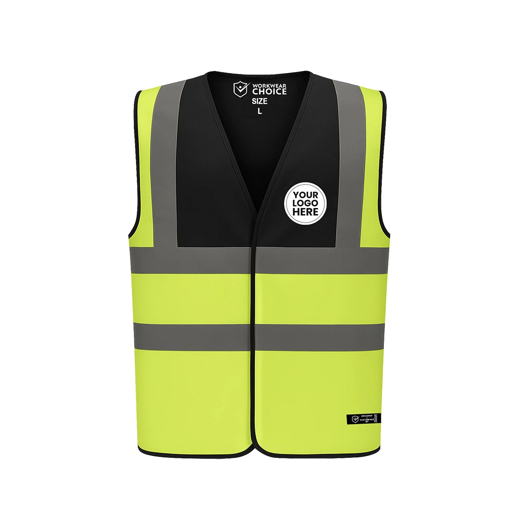 Custom Printed Two-Colour Panel Hi-Vis Vest - Work Wear Choice