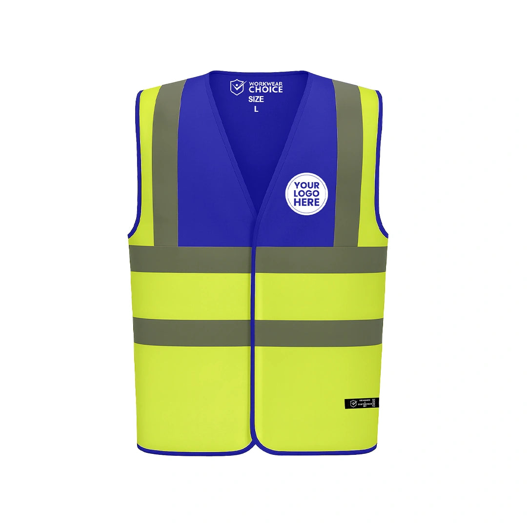 Custom Printed Two-Colour Panel Hi-Vis Vest - Work Wear Choice