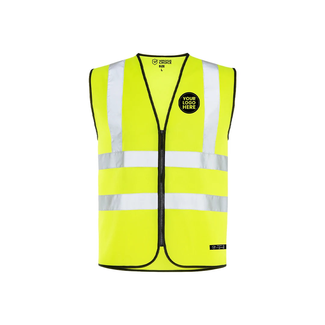 Custom Printed Hi-Vis Vest with Zip - Work Wear Choice