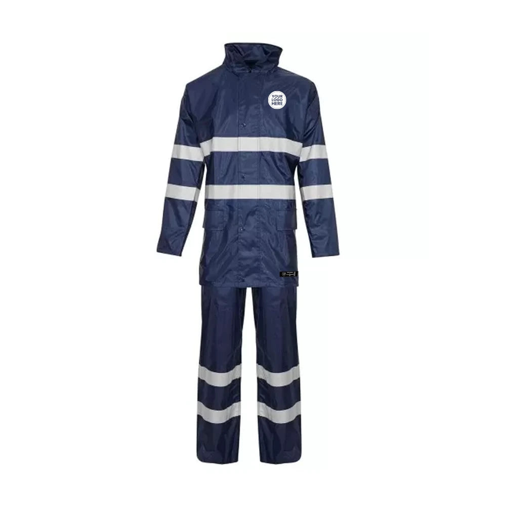 Hi-Vis 2 Piece Rain Suit – Waterproof Jacket & Trousers Set - Work Wear Choice