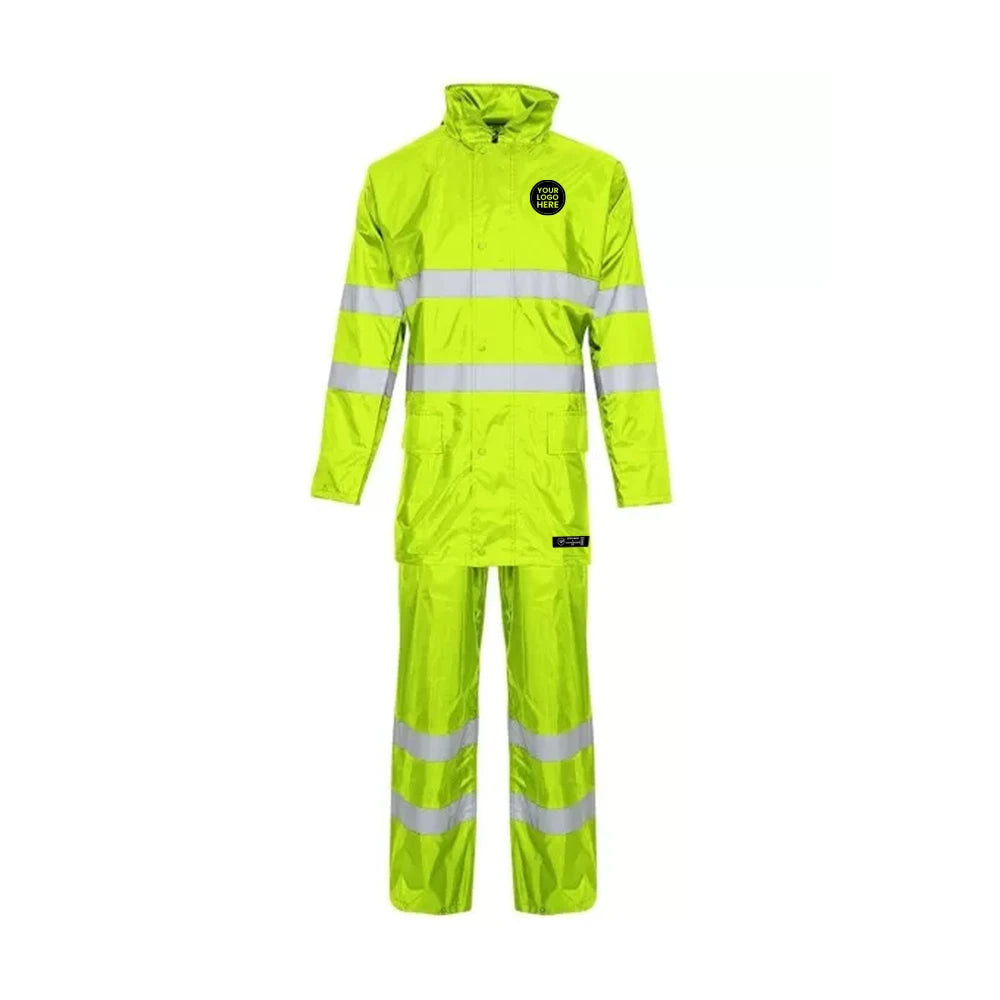 Hi-Vis 2 Piece Rain Suit – Waterproof Jacket & Trousers Set - Work Wear Choice