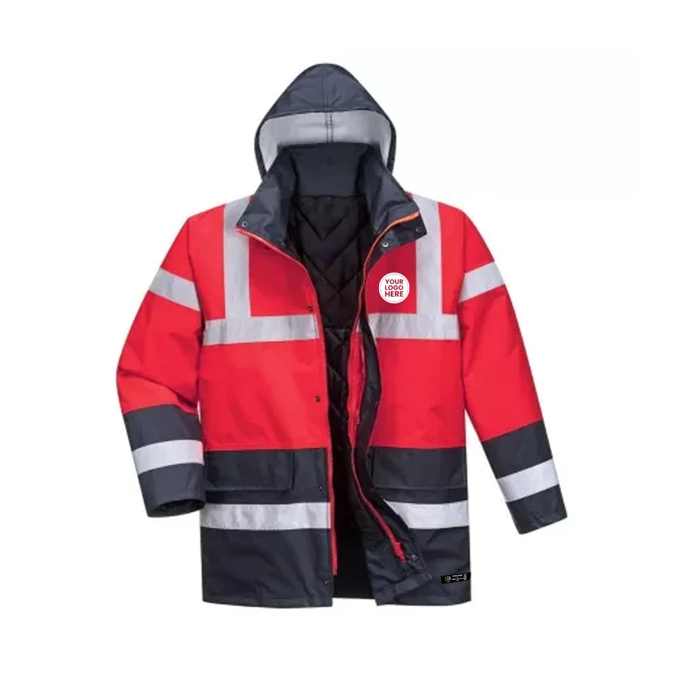Portwest S466 Hi-Vis Contrast Traffic Jacket – Waterproof & Breathable Safety Coat - Work Wear Choice