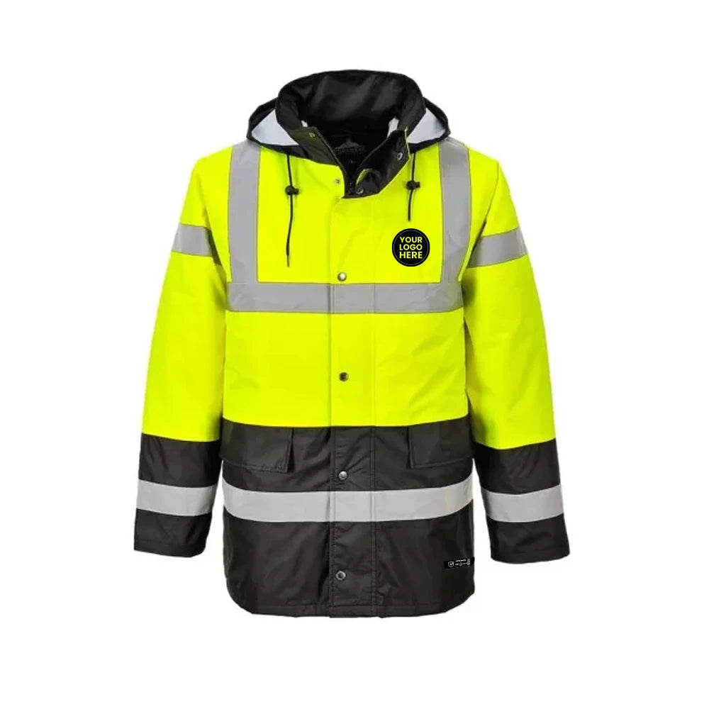 Portwest S466 Hi-Vis Contrast Traffic Jacket – Waterproof & Breathable Safety Coat - Work Wear Choice