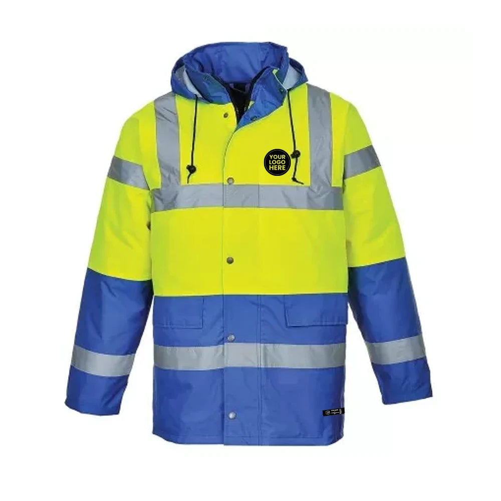 Portwest S466 Hi-Vis Contrast Traffic Jacket – Waterproof & Breathable Safety Coat - Work Wear Choice