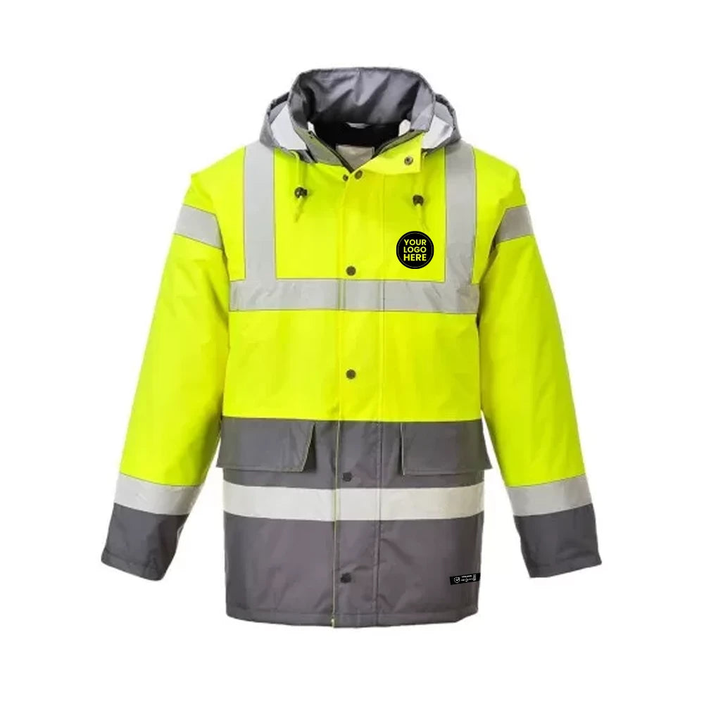 Portwest S466 Hi-Vis Contrast Traffic Jacket – Waterproof & Breathable Safety Coat - Work Wear Choice