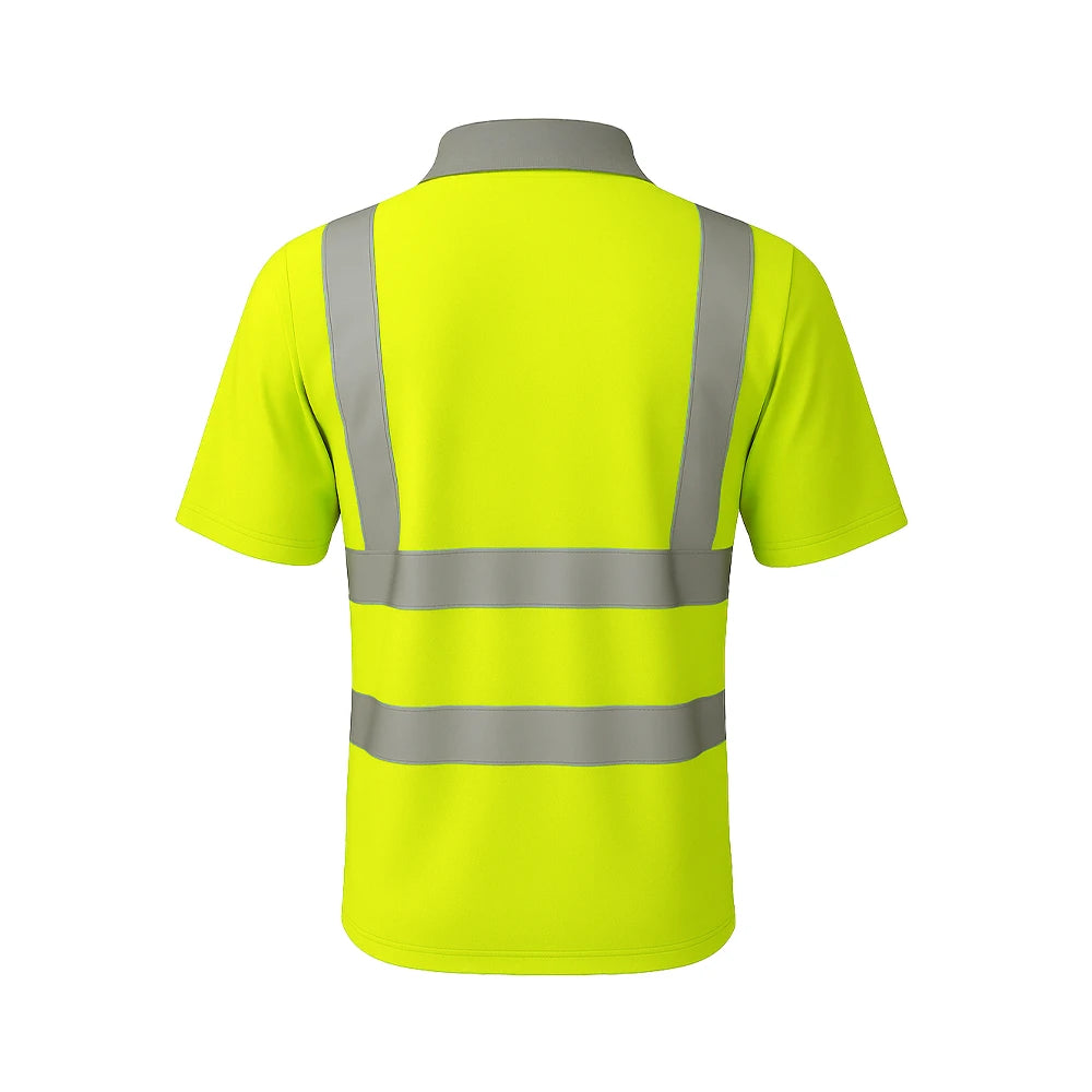 Hi-Vis Short Sleeve Polo Shirt – Lightweight Reflective Safety Workwear - Work Wear Choice