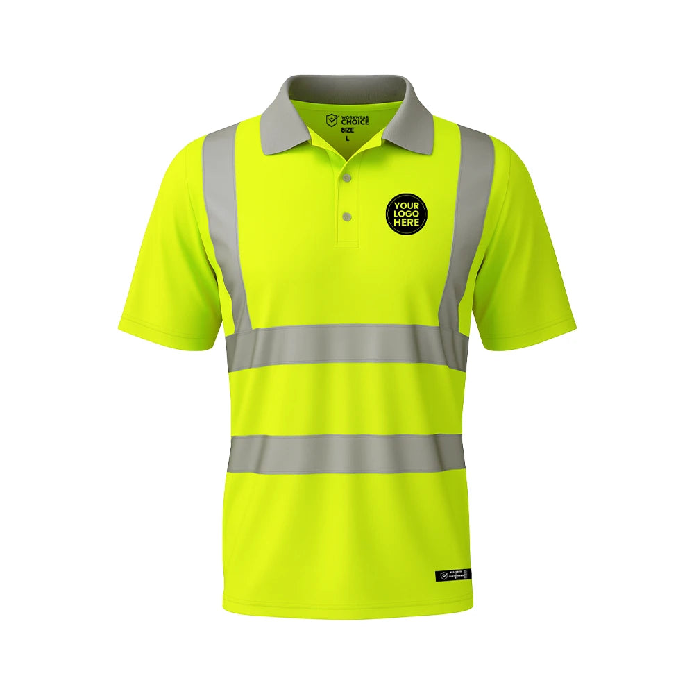 Hi-Vis Short Sleeve Polo Shirt – Lightweight Reflective Safety Workwear - Work Wear Choice