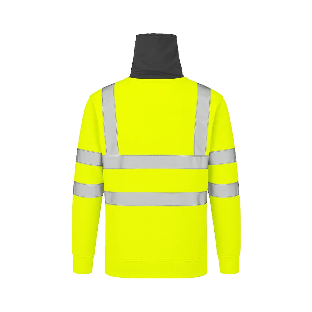 Hi Vis Sweatshirt with Built-In Snood Face Covering – Leo SS06 - Work Wear Choice