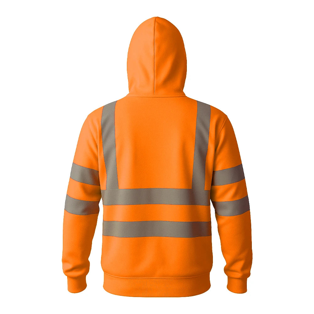 Hi Vis Zipped Hooded Sweatshirt - Work Wear Choice