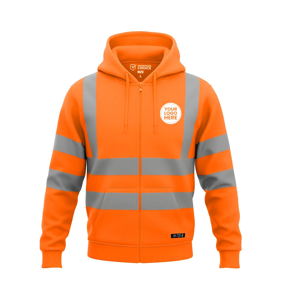 Hi Vis Zipped Hooded Sweatshirt - Work Wear Choice