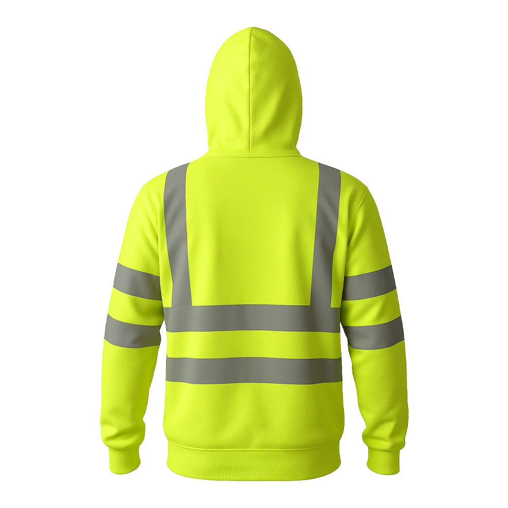 Hi Vis Zipped Hooded Sweatshirt - Work Wear Choice