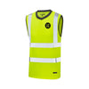 Hi-Vis Sleeveless T-Shirt Vest – Leo V01 - Work Wear Choice
