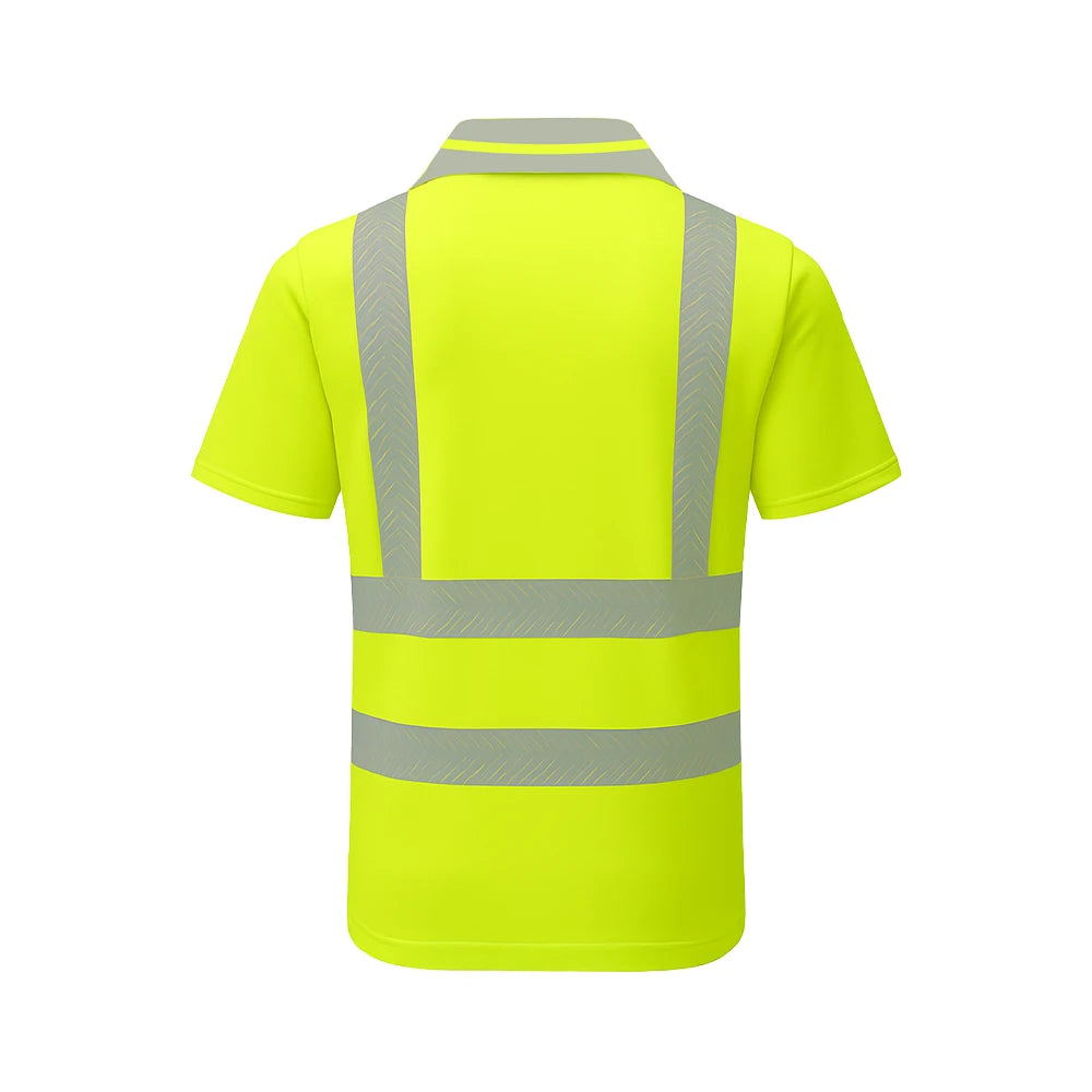Pulsar LFE923 Short Sleeve Hi-Vis Polo Shirt – Yellow Lightweight Safety Polo - Work Wear Choice