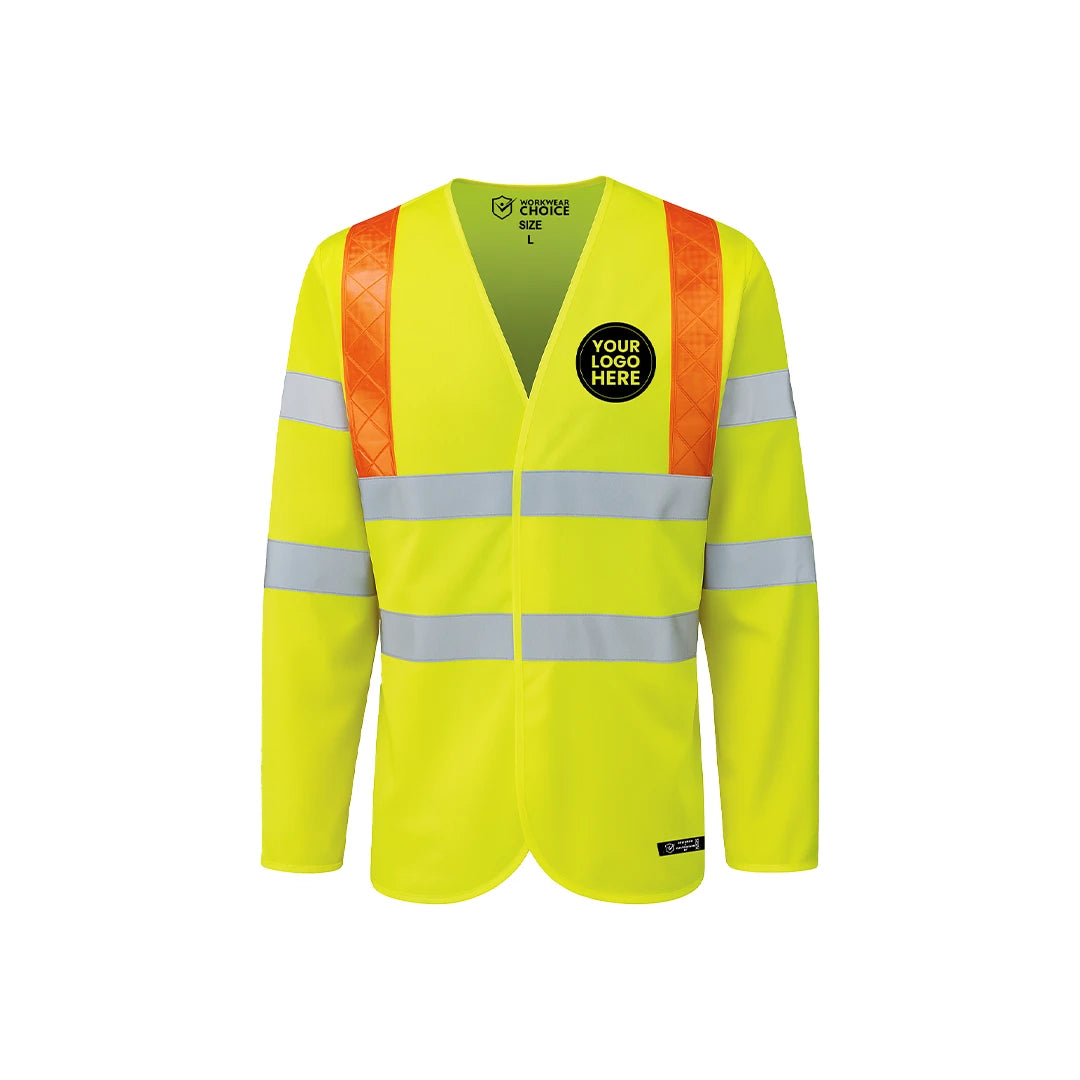 Personalised Long Sleeve Hi-Vis Vest with Red Braces - Work Wear Choice