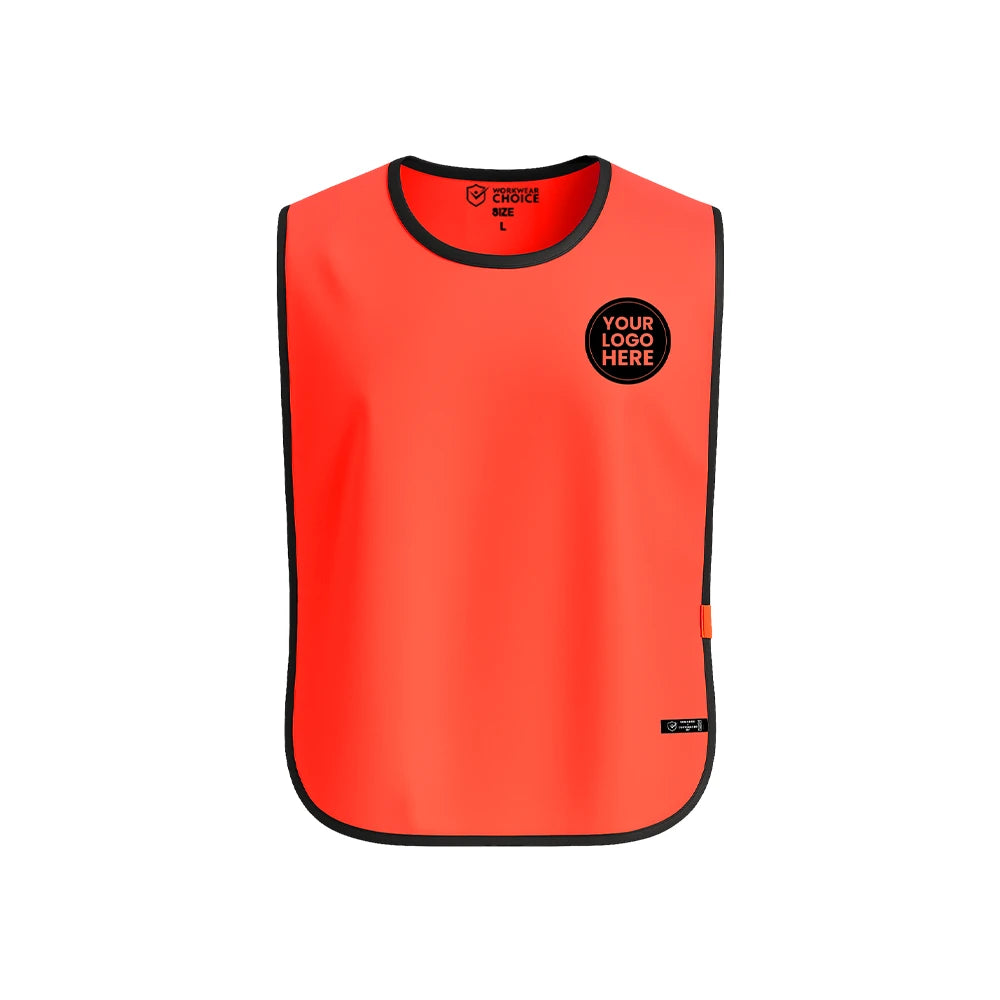 Red Hi-Vis Overhead Tabard Bib - Work Wear Choice