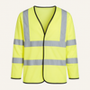 Long Sleeve Hi Vis Vest – 100% Polyester, Breathable, Quick-Dry, Reflective Tape, Velcro Closure - Work Wear Choice