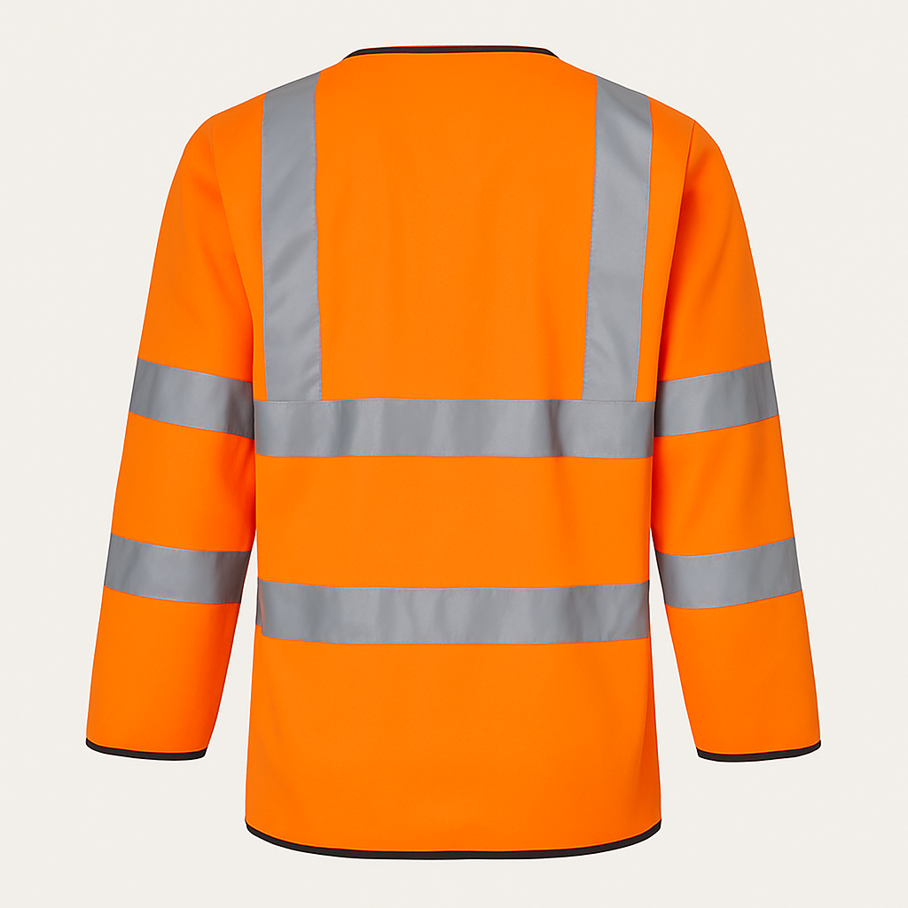 Long Sleeve Hi Vis Vest – 100% Polyester, Breathable, Quick-Dry, Reflective Tape, Velcro Closure - Work Wear Choice